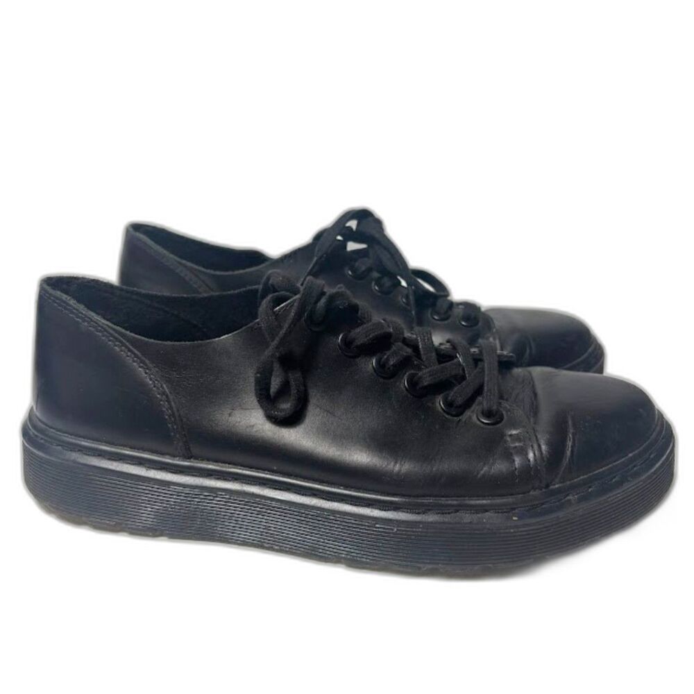 Dr. Martens Dante Black Leather Low Sneaker Shoe Sz M 7 / W 8 Goth Minimal Punk